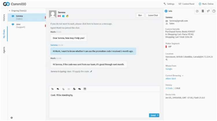 comm100 - best live chat solution