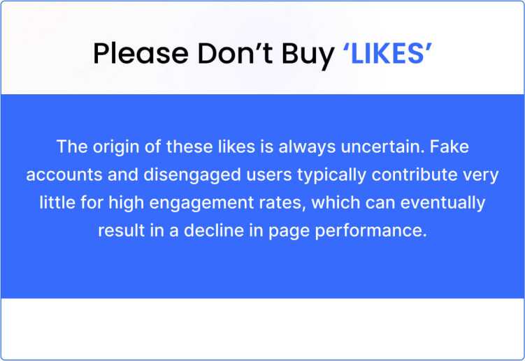 Don't buy Facebook likes