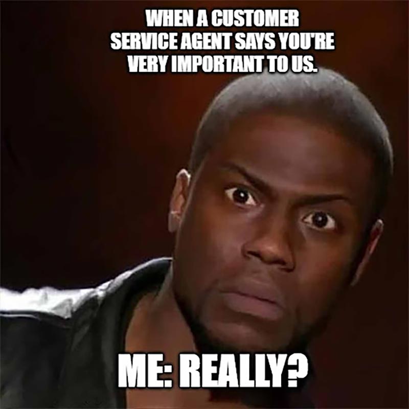 Surprised customer