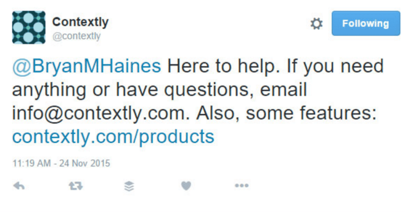 social media customer support example - contextly